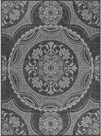 Medallion Outdoor Rug 10x14 Washable Outside Carpet for Indoor Patio Porch Waterproof Easy Cleaning Non Shedding Area Rugs Dark Gray 10 x 14