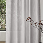 MYSKY HOME 90 Inch Farmhouse Curtains for Living Room, Sliding Door Patio Drapes for Doorways Soft Semi Sheer Light Filtering Window Decor, 50" Width x 90" Length, Light Grey, 2 PCs