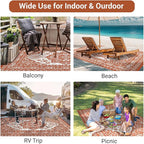 GAOMON Extra Large Outdoor Rug 10x20 Waterproof Plastic Straw Rug Reversible Vintage Patio Carpet, Portable Picnic Camping Mat with Bag & Stakes, Outside Carpet for Balcony Garden Yard, Orange Red