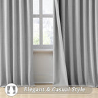 RAIN CITY Grey Blackout Curtains&Drapes 120 Inch Long, Back Tab Pinch Pleated Look Draperies with Hooks Thermal Curtains for High Living Room Sliding Door 50 Wide Set of 2