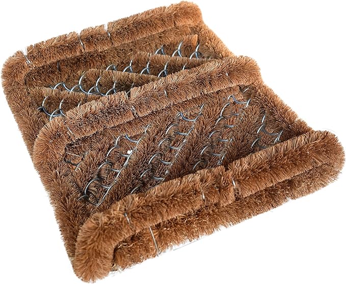 NINAMAR Natural Coir Boot Scraper Door Mat - 13 x 12 inch - 2 Pack