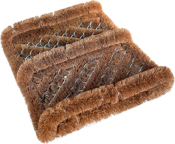 NINAMAR Natural Coir Boot Scraper Door Mat - 13 x 12 inch