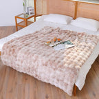 UKELER Camel Large Fluffy Bed Blankets Throws Twin Size, Cozy Shaggy Faux Fur Blanket Soft Plush Thick Throw Blanket for Bed, Couch, Sofa, Office, Camping 60''x80''