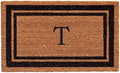 Calloway Mills 152963672T Black Border 36" x 72" Monogram Doormat Letter (T)