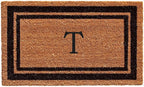 Calloway Mills 152963672T Black Border 36" x 72" Monogram Doormat Letter (T)