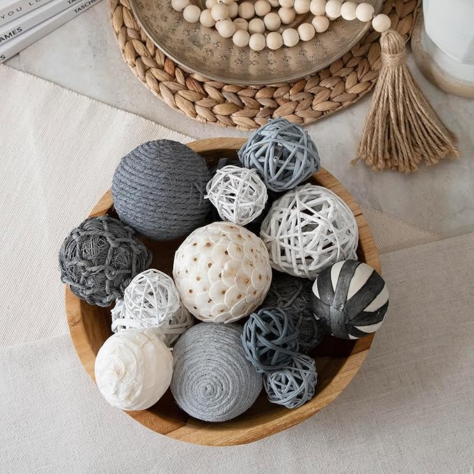 ANDALUCA Decorative Balls Bag Bowl Filler Home Decor (Grey)