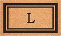 Calloway Mills 152962436L Black Border 24" x 36" Monogram Doormat, (Letter L)