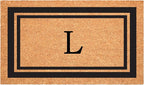Calloway Mills 152962448 Black Border 24" x 48" Monogram Doormat (Letter L)