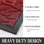 Yimobra Welcome Front Door Mat Outdoor, Heavy Duty Sturdy Non Slip Doormats, Rubber Backing, Low-Profile Entrance Rugs, Absorbent Resist Dirt, Easy Clean Patio Garage Floor Mats, 47X24 Inch, Wine Red