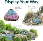 Sunnydaze 10 inch Solar Gazing Ball for Garden - Glass Outdoor Gazing Globe - Crackled Azul Terra
