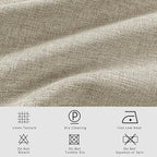 Macochico 100% Blackout Beige Linen Curtains 84 Inches Long Pinch Pleated Burlap Curtains for Bedroom Living Room Farmhouse Nursery Thermal Window Panels with Tieback 72”Wx84”L 1 Panel