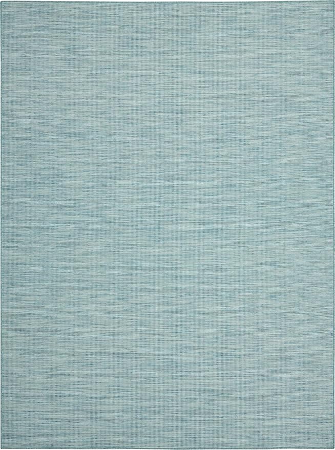 Nourison Positano Indoor/Outdoor Aqua 10' x 14' Area Rug, Easy Cleaning, Non Shedding, Bed Room, Living Room, Dining Room, Backyard, Deck, Patio (10x14)