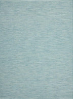 Nourison Positano Indoor-Outdoor Aqua 9' x 12' Area Rug, Easy Cleaning, Non Shedding, Bed Room, Living Room, Dining Room, Backyard, Deck, Patio (9x12)