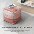 Anji Mountain 20"x20"x20" Handmade & Handcrafted Ottoman Pouf Comfortable Pouf Ottoman Foot Rest & Home Décor Accent for Living Room, Bedroom, Nursery, Kids Room, Patio