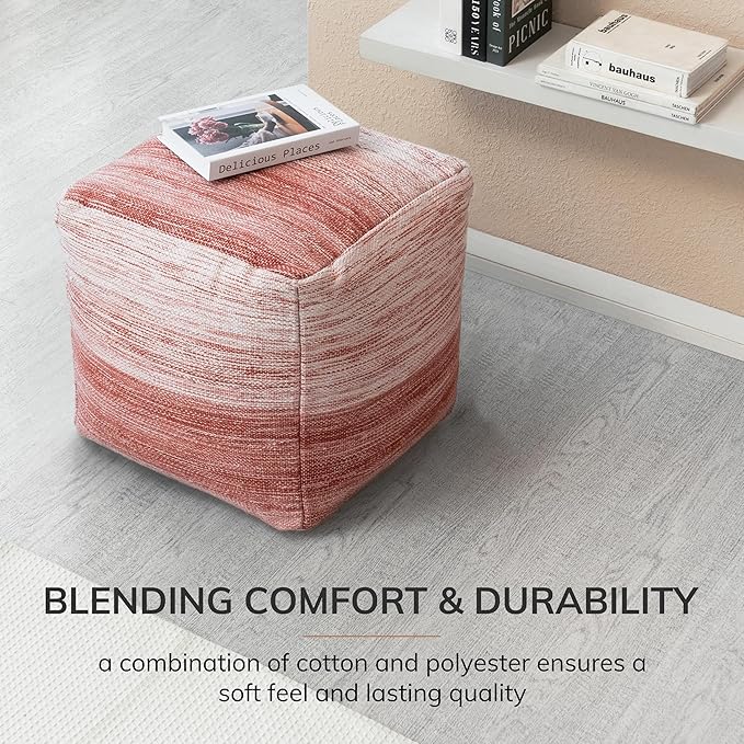 Anji Mountain 20"x20"x20" Handmade & Handcrafted Ottoman Pouf Comfortable Pouf Ottoman Foot Rest & Home Décor Accent for Living Room, Bedroom, Nursery, Kids Room, Patio