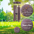 Cardinal Sympathy Wind Chimes Personalized, Windchimes in Memory of a Loved One/Mother, Sympathy Gifts Wind Chimes for Funeral Bereavement Condolences, Memorial Wind Chime