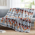 CASAAGUSTO Boho Sherpa Blanket,Teal Aztec Twin Blanket, Ultra Soft, Warm, Cozy, Plush, Thick Fleece Western Blanket for Couch, Bed, Sofa (Blue Grey 60 * 80 Inch)