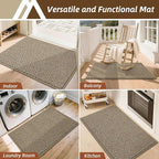 COSY HOMEER-Door-Mat 36"x60" Non Slip Absorbent Entryway Rugs Dirt Trapper Doormats Washable Entrance Mats Low Pile Welcome Floor Mat for Front Back Door and Entry Mats,Taupe