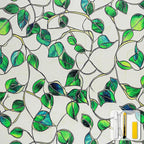 Window Privacy Film Stained Glass Decorative Static Clings Frosted Window Tint for Home Room Decor Bathroom Door Car Stickers with Glittering Effect, Removable(Blue & Green pothos Botanical)