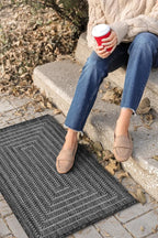 Adiva Rugs Outdoor Indoor Area Rug, Weather Resistant, Easy to Clean, Stain Resistant Floor Mat for Dining Room, Backyard, Deck, Patio (Pebble Weiss, 2' x 3')