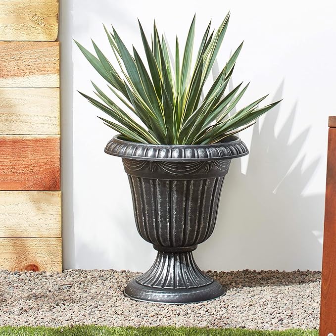 Classic Traditional Plastic Urn Planter Indoor/Outdoor