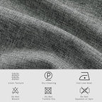Macochico Pinch Pleated Blackout Curtains 102 Inches Long 100% Blackout Natural Linen Drapes for Bedroom Living Room Windows Farmhouse Burlap Curtains with Tieback 52”Wx102”L Mid Grey 1 Panel