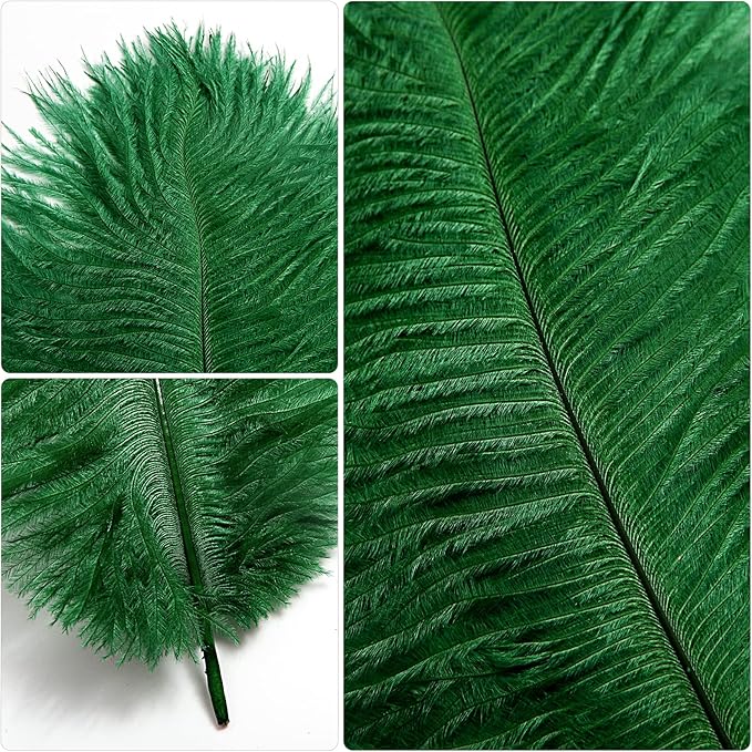 THARAHT 24pcs Ostrich Feathers Natural Bulk 10-12Inch 25cm-30cm for Wedding Party Centerpieces Easter Gatsby Flower Arrangement and Home Decorate Ostrich Feathers,Cyan