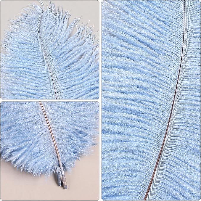 THARAHT Light Purple Ostrich Feathers 12pcs Natural Bulk 10-12Inch 25cm-30cm for Crafts Wedding Party Centerpieces Easter Gatsbi and Home Decoration Feathers