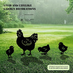 5 Pack Chicken Metal Garden Decorative Stakes, Weather Proof Silhouette Statues for Yard, Patio,Outdoor Decor for Chicken Lovers and Pet Owners