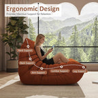 Bean Bag Chairs for Adults Giant Bean Bag Chair， 2 Seater with Memory Foam Filled Fireside Chair, Lazy Sofa Lounge Floor Sofa for Living Room, Bedroom, Office, No Assembly Required. (Orange)