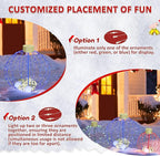 Outdoor Christmas Decorations, Set of 3 Lighted Christmas Ball Ornaments with 570 LED Lights, 6 Ground Stakes, Included 20 Small Plastic Xmas Ball Ornaments for Holiday Decor Yard