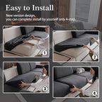 Couch Cushion Covers for Sectional Sofa, Stretch Soft Sofa Slipcovers Washable Wear-Resistant Universal Furniture Protector for Living Room(1 Piece Armrest Cover, Dark Gray)