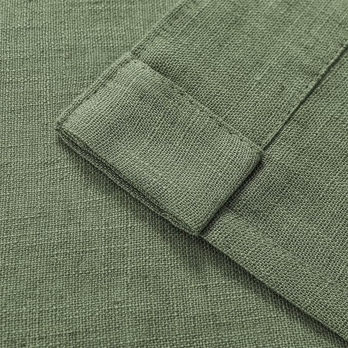 Joydeco Linen Curtains 84 Inch Length 2 Panel Sets,Light Filtering Curtains for Bedroom 52 Inch Wide Living Room Drapes with Back Tabs & Rod Pockets (W52 x L84 Inch, Loden)