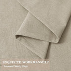 70" W x 108" L Faux Linen Room Divider Curtains, Full Blackout Pinch Pleated Drapes for Traverse Rod, Bedroom Divider Privacy Drapery with Hooks for Ceiling Track, 1 Panel, Beige