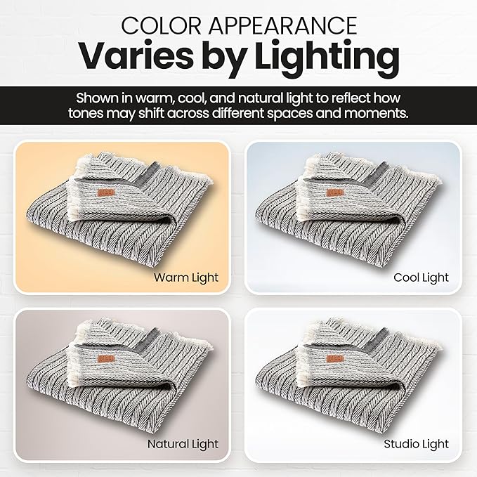 Gold Case Throw Blanket for Couch – 100% Recycled Turkish Cotton Blankets & Throws – Elegant Decorative Throw Blankets for Living Room Sofa – Woven Throws for Couch – Retro Black – 50x60