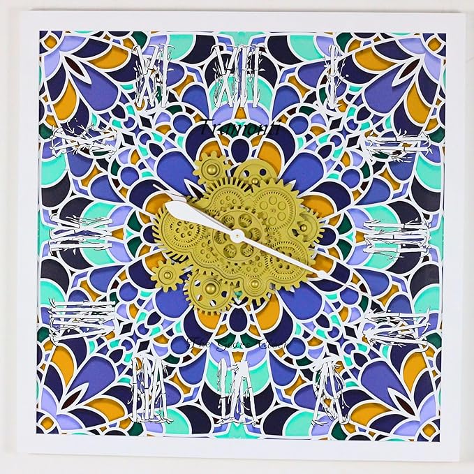 The Gears Clock Wall Clock Italy Collection with Moving Gears (Tramonti, 36 inch Square)