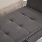 Furniliving 51” Bedroom Bench, End of Bed Bench with Button-Tufted Large Upholstered Storage Bench Ottoman Velvet Window Bench with Storage Shoe Cabinet Bench, for Bedroom, Entryway, Closet, Grey