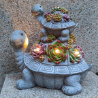 Large Turtle Solar Garden Outdoor Statues with Succulent and 6 LED Lights,Outside Solar Turtle Decor Art for Garden,Home,Lawn,Yard, Balcony Ornament