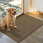 JSEI Dirt Trapper Door Mat 24"x36" Non-Slip Washable Entrance Mat, Dog Doormats, Absorbent & Fade-Resistant Floor Mats, Low Profile Welcome Mats for Entryway, Front Door, and Inside Entrance, Brown