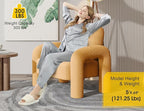Modern Sherpa Accent Chair, Teddy Upholstered Arm Single Sofa, Cozy Fluffy Reading Chair for Living Room, Bedrooms, Corner (Yellow)
