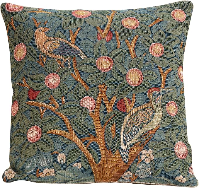 Charlotte Home Furnishings Decorative Tapestry Pillow Cover 14x14 in, Le Pic Vert Couch Throw Pillow Cover, French Country Square Cushion Cases for Living Room Home Decor, Soft Cotton Jacquard Woven