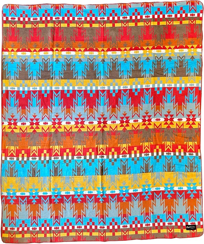 Beacon Blankets Southwestern Wigwam Native American Design Throw - 90" x 90" Blanket Only - Premium Plush Blanket Can be Used for Queen or King Size Bed