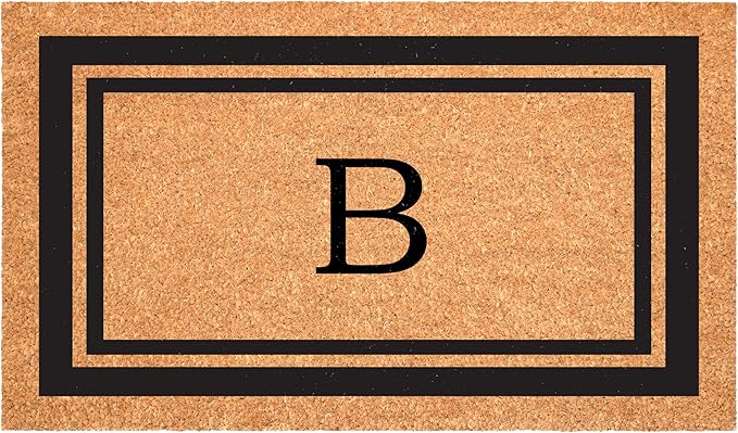 Calloway Mills 152963048B Black Border 30" x 48" Monogram Doormat Letter (B)