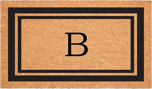 Calloway Mills 152962448 Black Border 24" x 48" Monogram Doormat (Letter B)