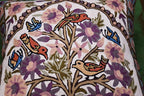 Tree of Life Pillow Cover Lavender Floral Pillowcase Botanical Flower Pillows Plants Farmhouse Traditional Chair Cushions Needlepoint Hand Embroidered Wool Size - 18x18