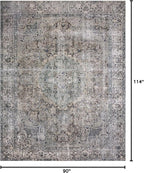 Loloi Layla Collection LAY-06 Taupe/Stone 7'-6" x 9'-6" .13" Thick Area Rug, Soft, Durable, Vintage Inspired, Distressed, Low Pile, Non-Shedding, Easy Clean, Printed, Living Room Rug