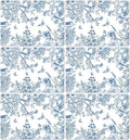 Blue Floral Placemats Set of 6 Flower Bird Plastic Table Mats Seasonal Spring Placemats Chinoiserie Place Mats Rustic Vintage Table Decoration for Indoor Outdoor Party Kitchen Dining