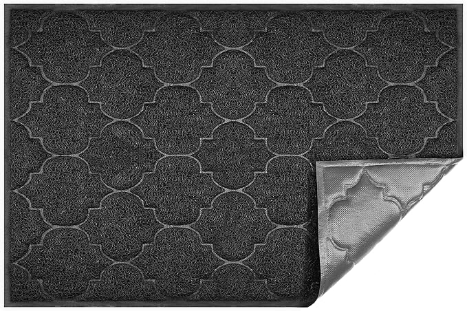 Door Mat Outdoor, 24x36, Welcome Mats for Entryway, Front Doormat for Home Entrance, Indoor Floor Mat, Durable, Non-Slip, Boot Scraper, Catches Muddy and Dirt (Black)