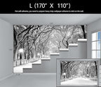 Beautiful 3D Snowy Forest Wallpaper Gray New York Park Landscape Wall Mural Living Room Bedroom (Not Peel and Stick)