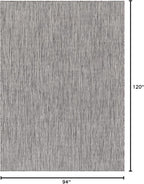 Washable Indoor Outdoor Rug 8x10 Weather Resistant Area Rugs Modern Solid for Porch Deck Balcony Backyard Patio Outside Carpet (8 X 10 Silver Grey)